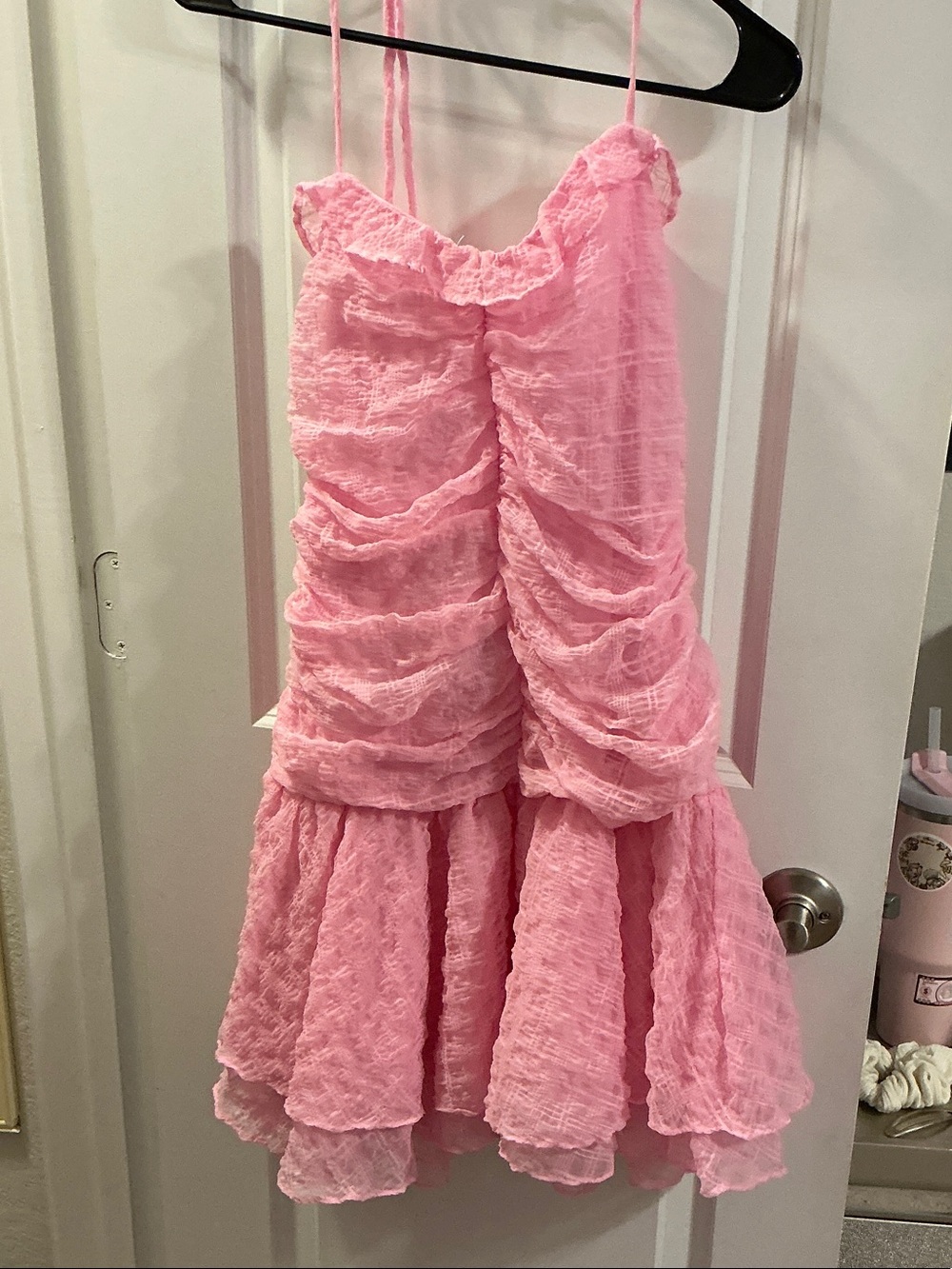 wild fable Pink Ruffled Mini Dress